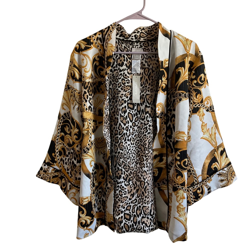 Chico's Reversible Soft Cheetah Print Jacket - Size XL - NEW